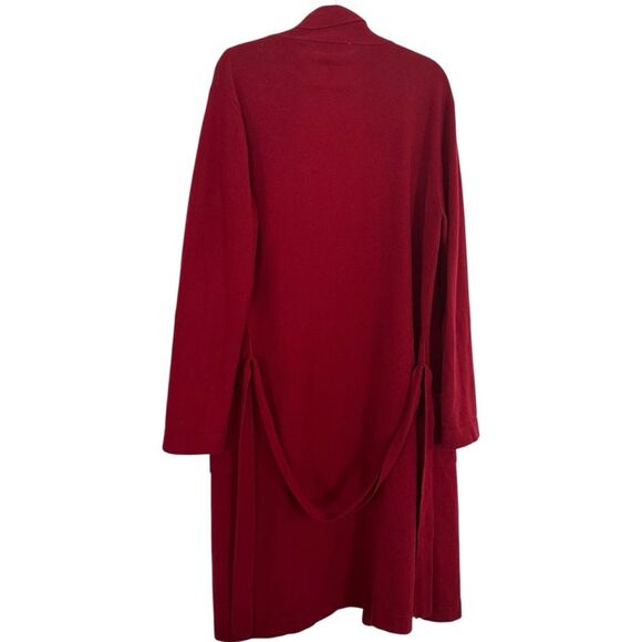 Restoration Hardware RH 100% Cashmere Short Midi Robe Cardigan Red Size L - Picture 2 of 5